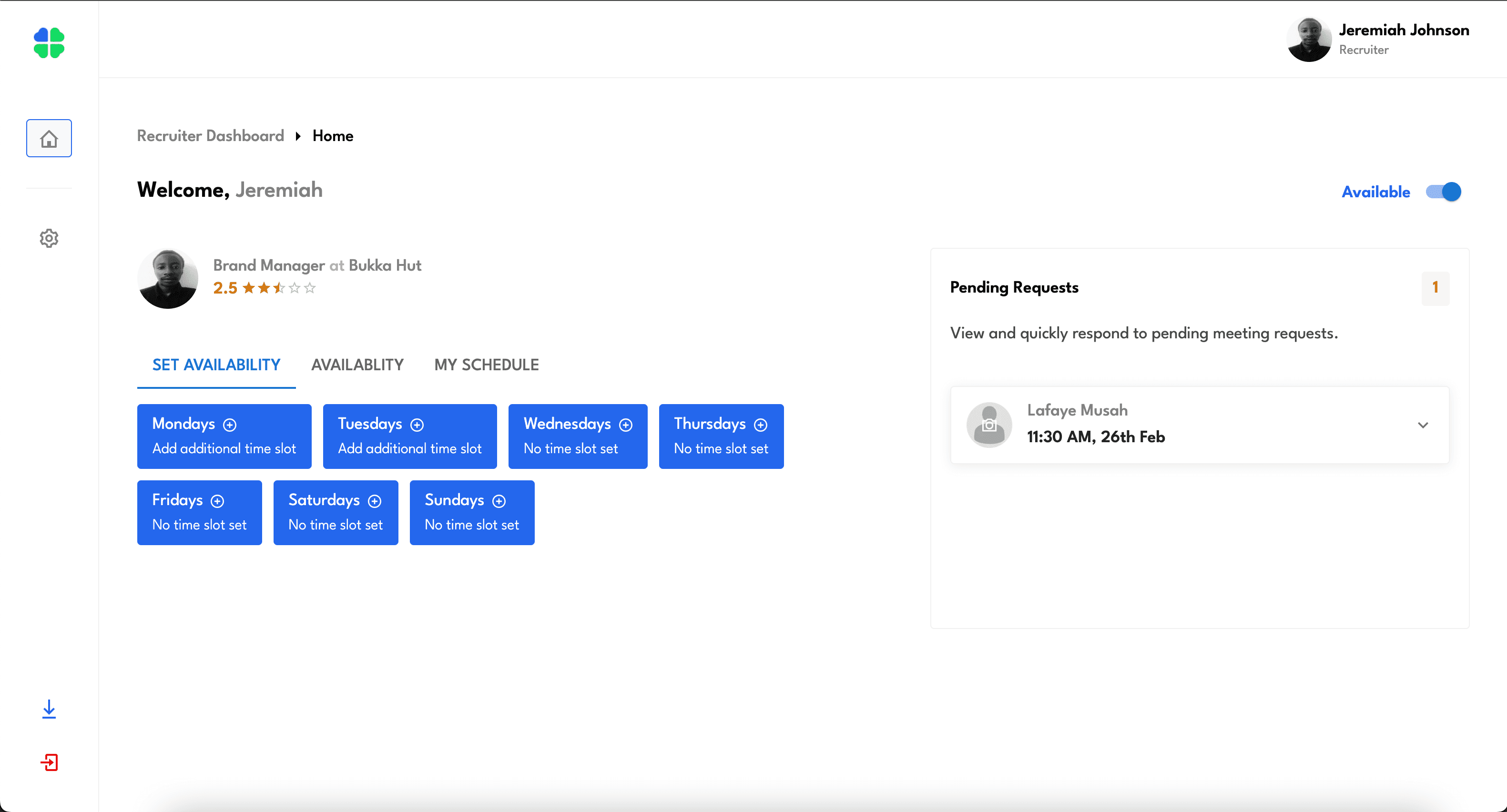 Improdds recruiter dashboard